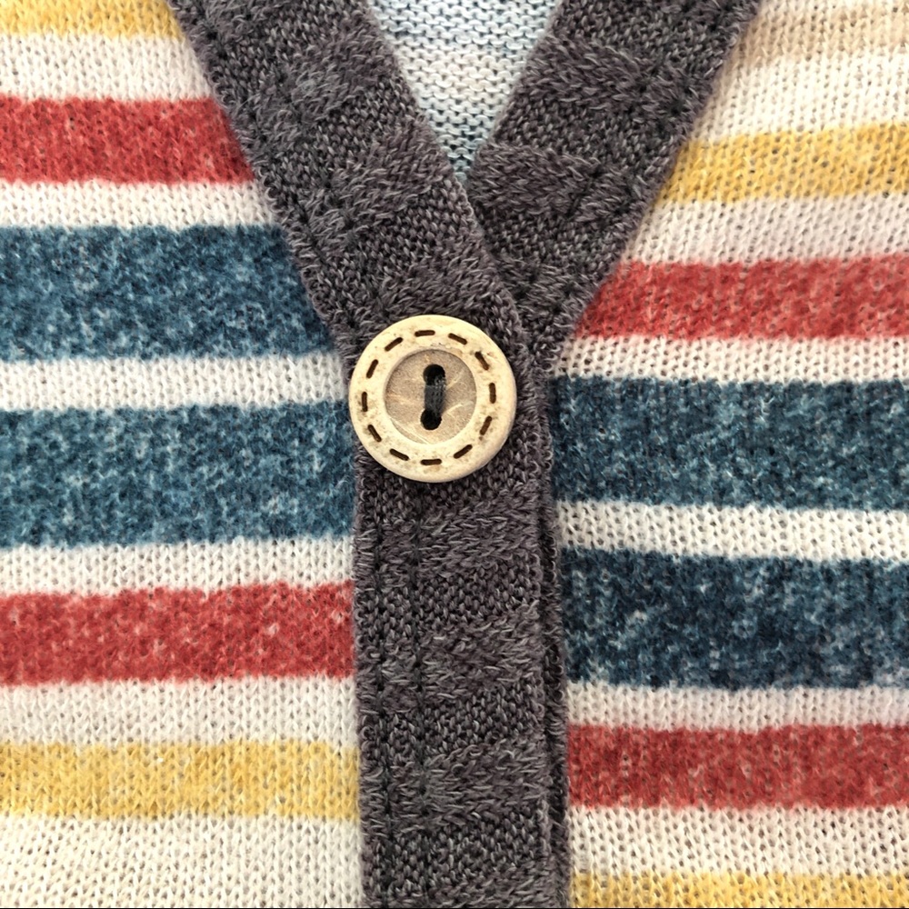 Mocha Striped Long Sleeve Cardigan Size S - Picture 2 of 9